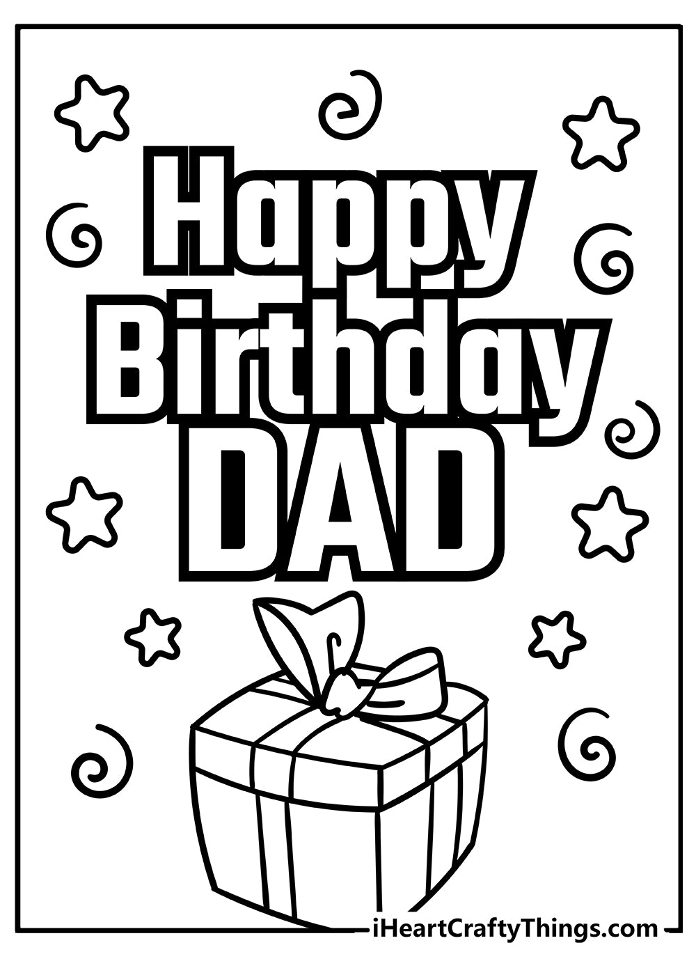 Happy Birthday Dad Coloring Book 15 pages I Heart Crafty Things