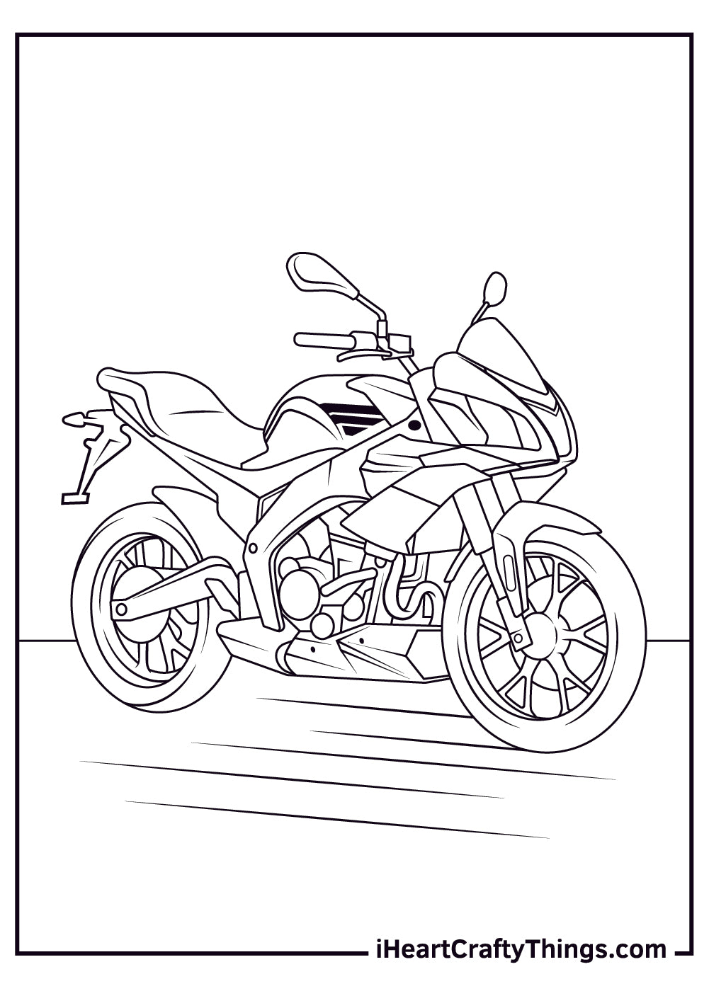 Motorcycle Coloring Book - 15 pages