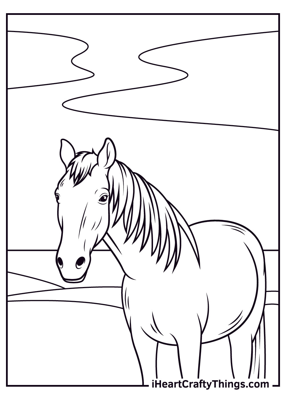 Realistic Horse Coloring Book - 15 pages