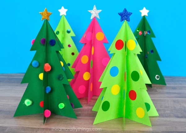 Colorful 3D Christmas Tree Craft