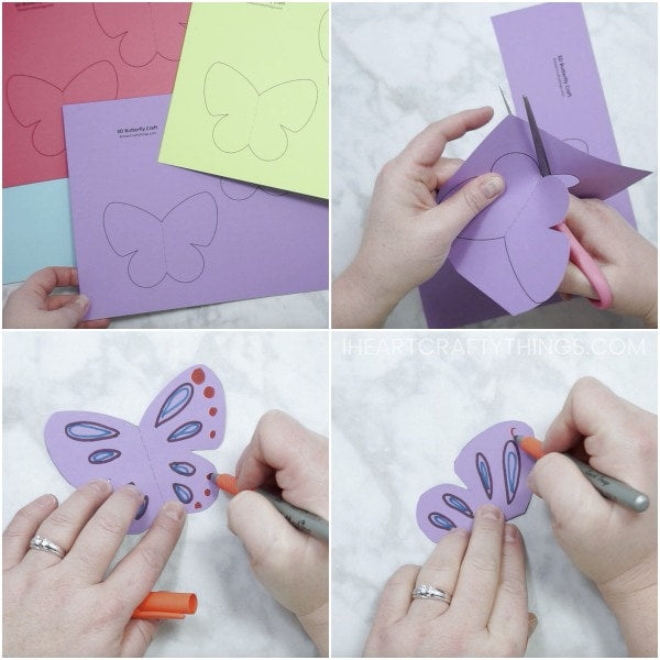 3D Paper Butterfly Craft – I Heart Crafty Things
