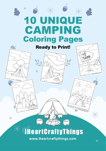 10 CAMPING  COLORING PAGES