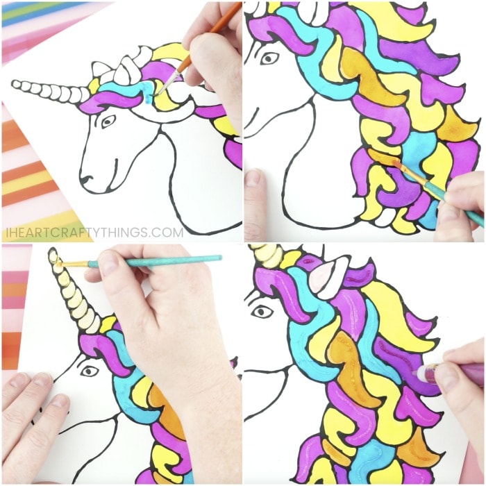 Black Glue Unicorn Art Project