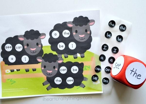 Baa Baa Black Sheep Sight Words Game (Blank Version)
