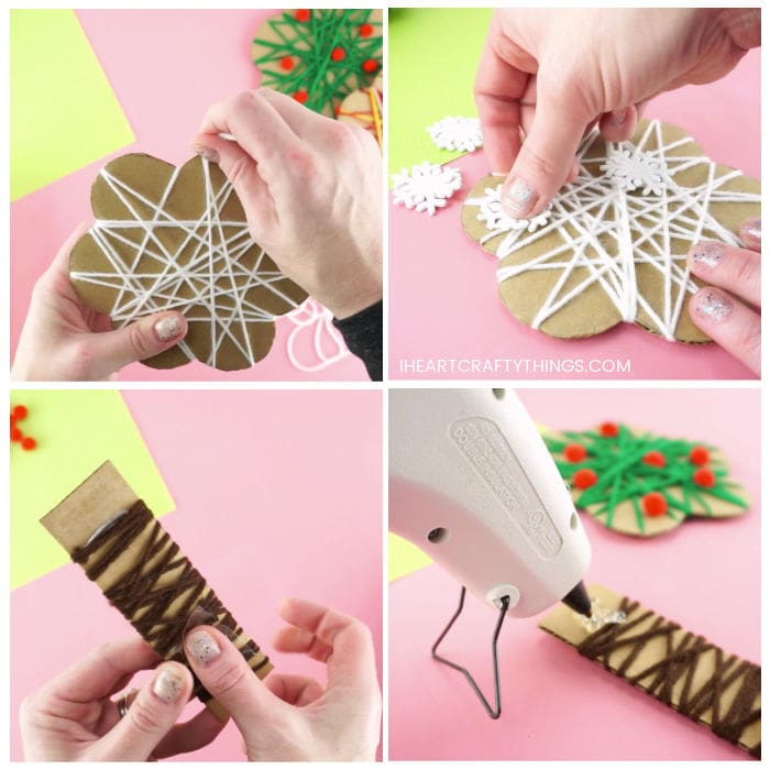 Yarn Wrapped Winter Tree Craft