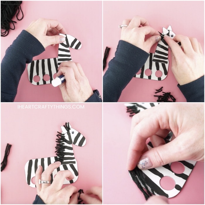 Galloping Finger Puppet Zebra Crafts