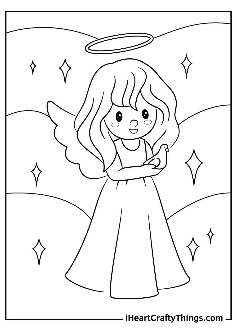 Angels Coloring Book - 15 pages