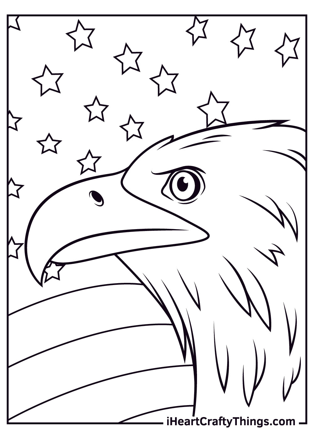 Bald Eagle Coloring Book - 15 pages