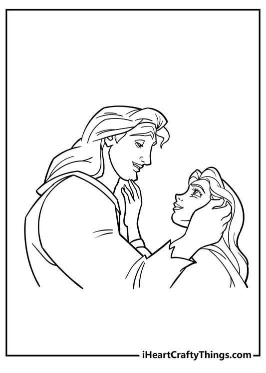 Beauty And The Beast Coloring Book - 20 pages