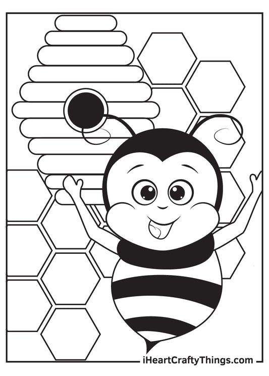 Bee Coloring Book - 20 pages