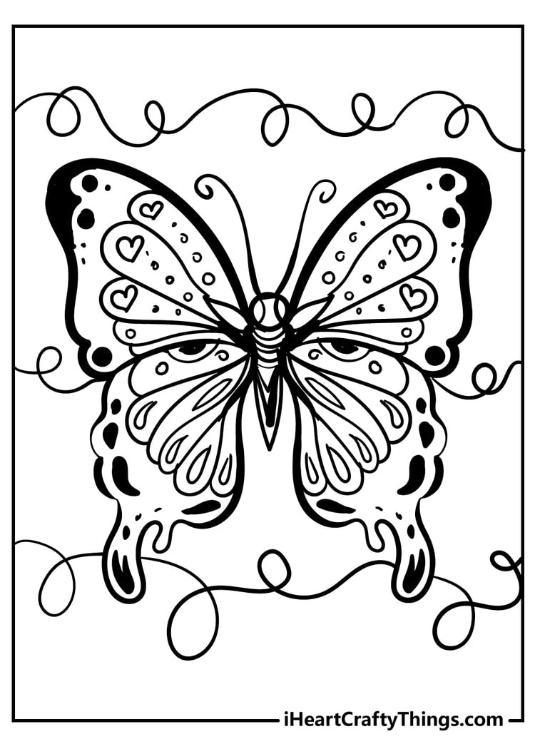 Butterfly Coloring Book - 49 pages