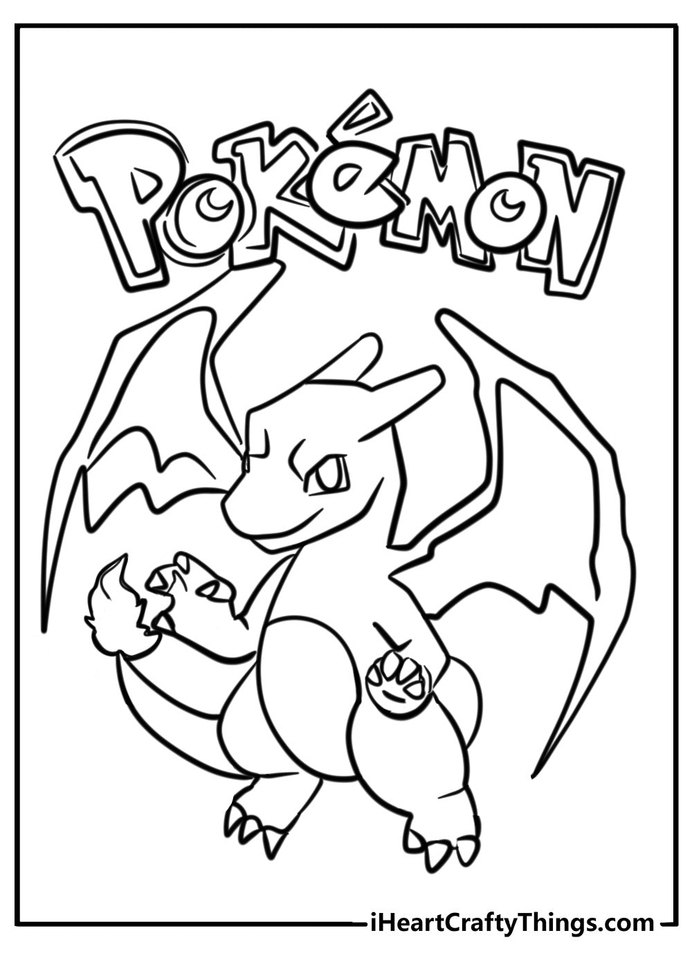 Charizard Coloring Book - 36 pages - I Heart Crafty Things