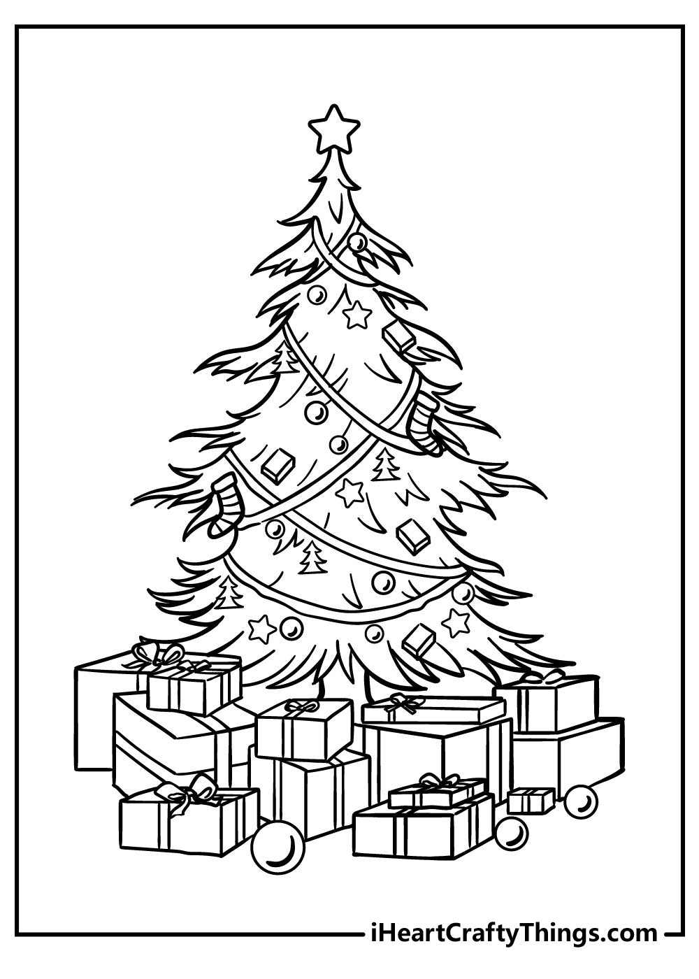 Christmas Tree Coloring Book - 30 pages