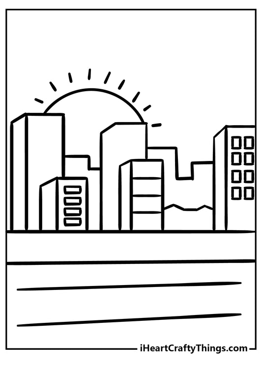 City Coloring Book - 15 pages