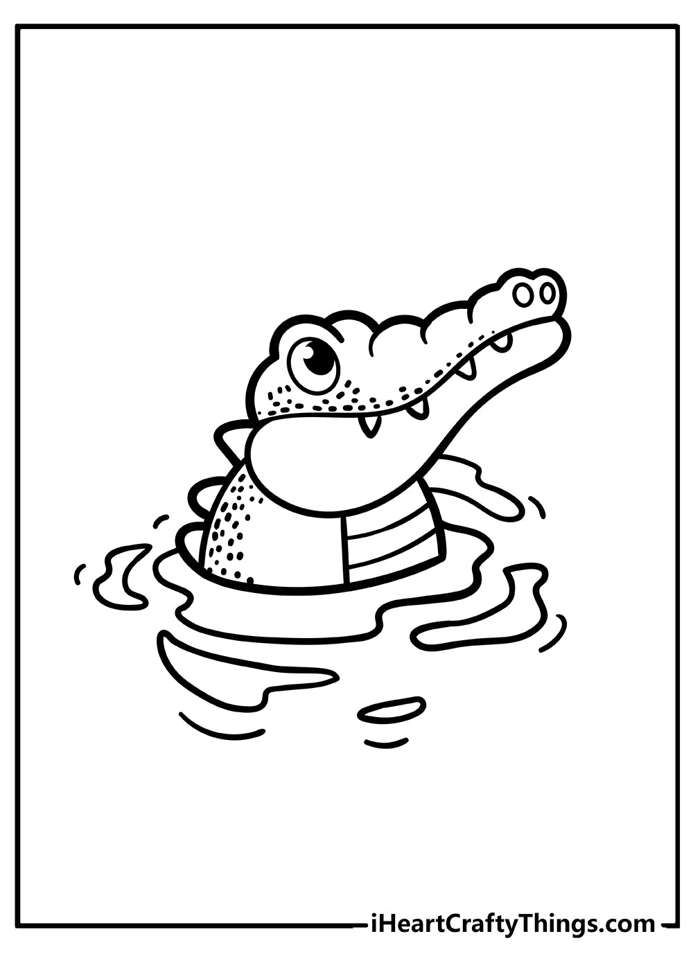 Crocodile Coloring Book - 15 pages