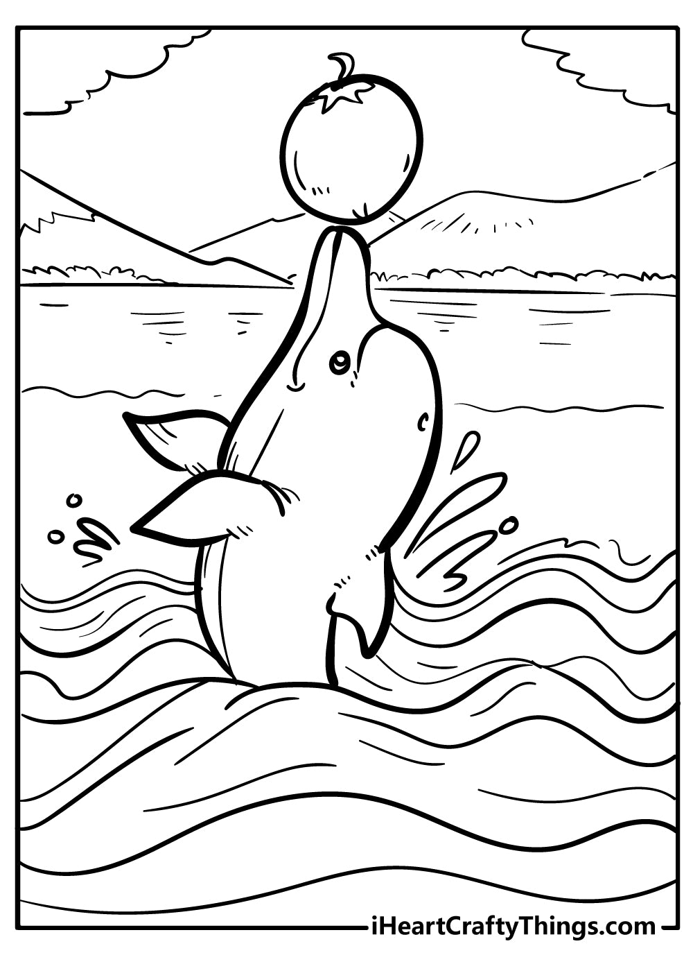 Dolphin Coloring Book - 20 pages