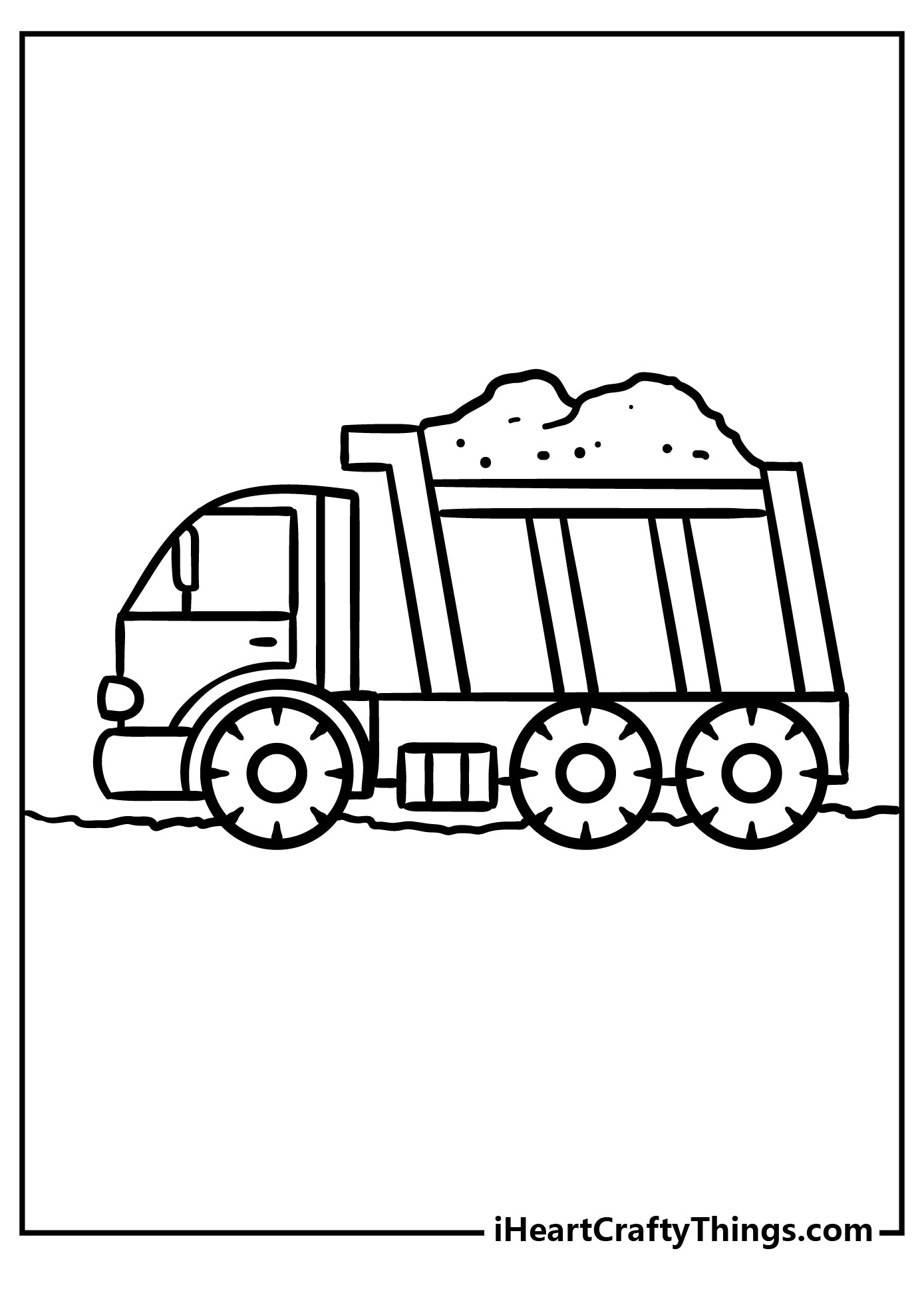 Dump Truck Coloring Book - 37 pages