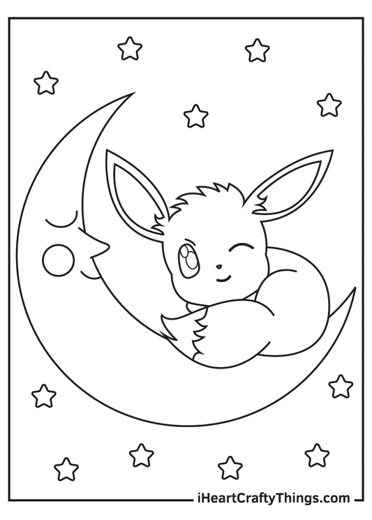 Eevee Pokemon Coloring Book - 25 pages