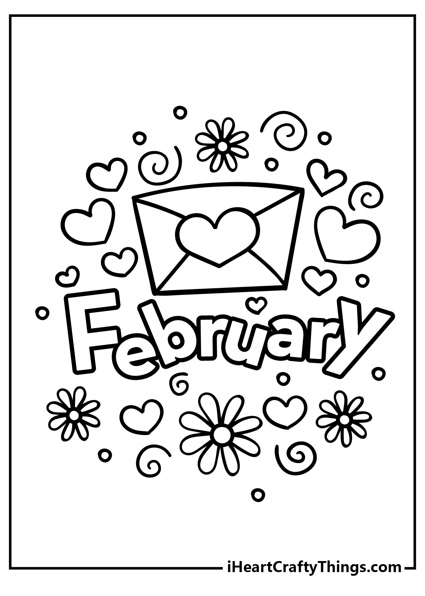 February Coloring Book - 15 pages – I Heart Crafty Things