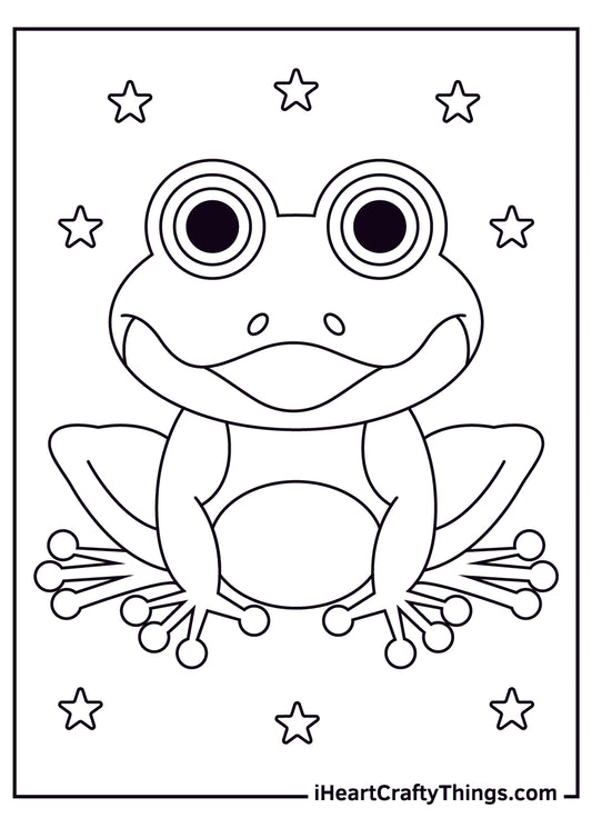 Frog Coloring Book - 25 pages