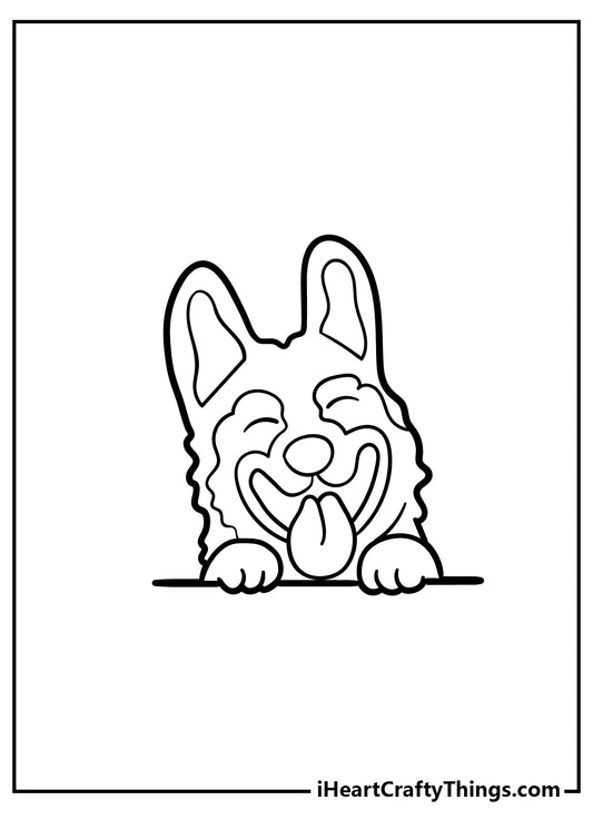 German Shepherd Coloring Book - 15 pages