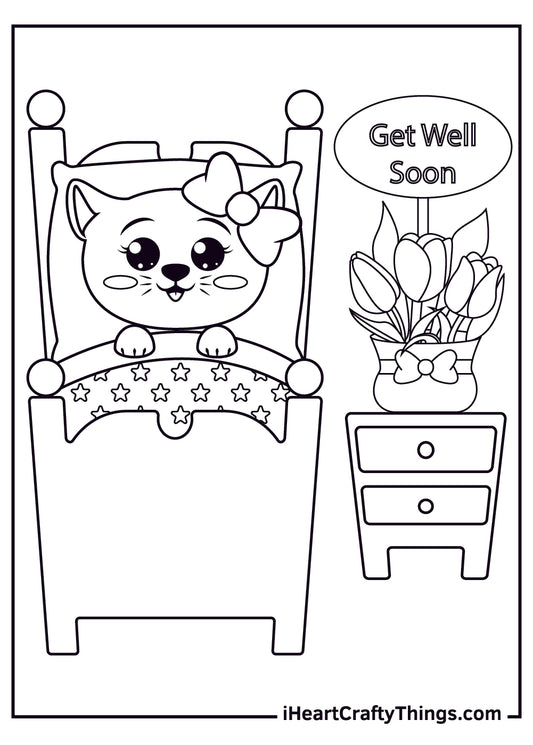 Get Well Soon Coloring Book - 15 pages