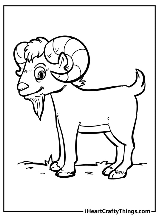 Goat Coloring Book - 15 pages