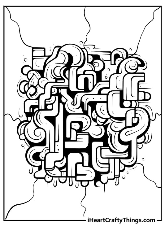 Graffiti Coloring Book - 15 pages