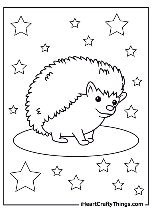 Hedgehog Coloring Book - 15 pages