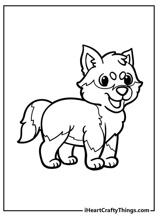 Husky Coloring Book - 15 pages