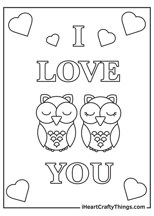 I Love You Coloring Book - 21 pages