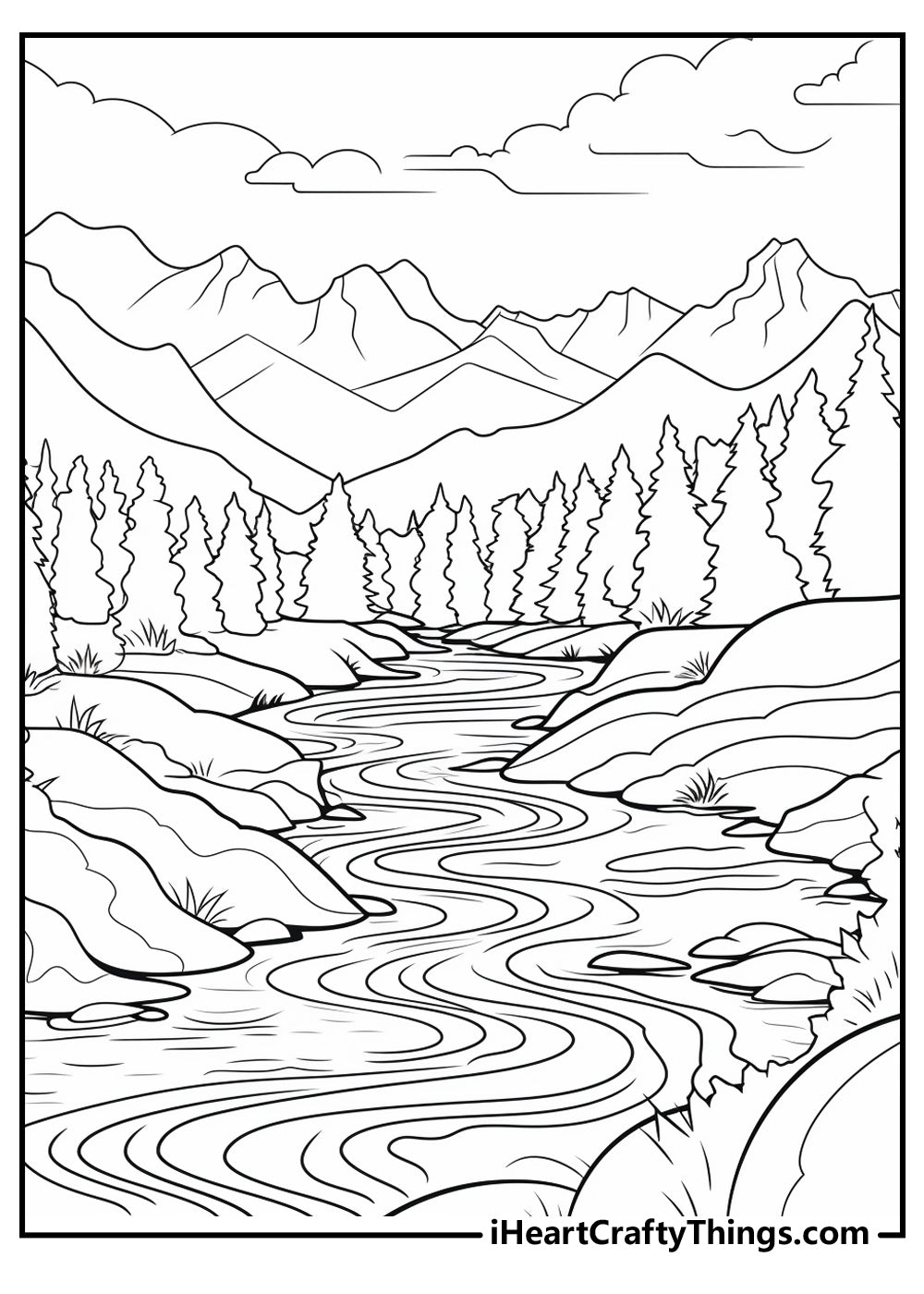 Landscape Coloring Book - 15 pages