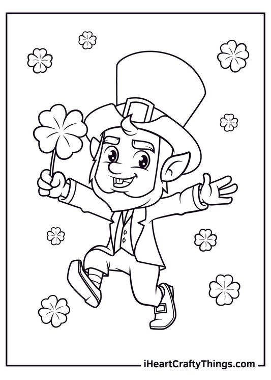 Leprechaun Coloring Book - 15 pages