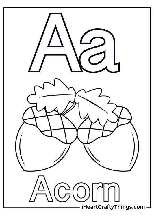 Letter A Coloring Book - 25 pages