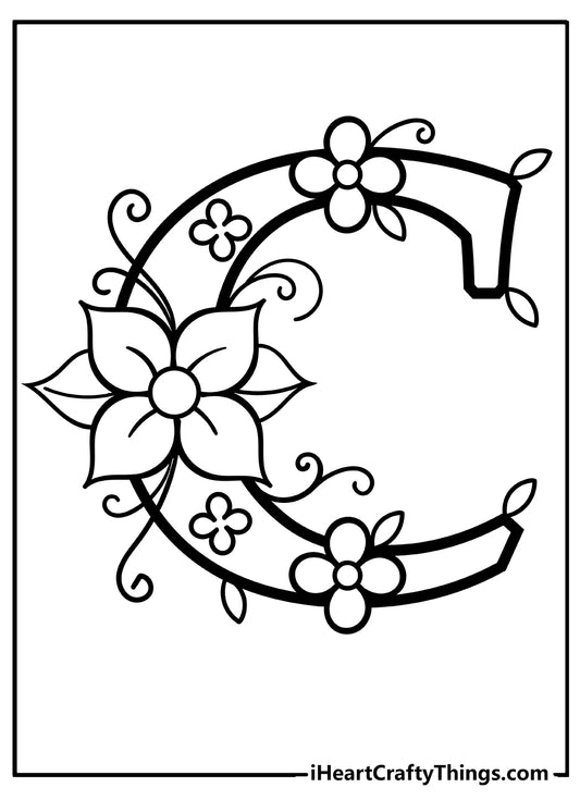 Letter C Coloring Book - 15 pages