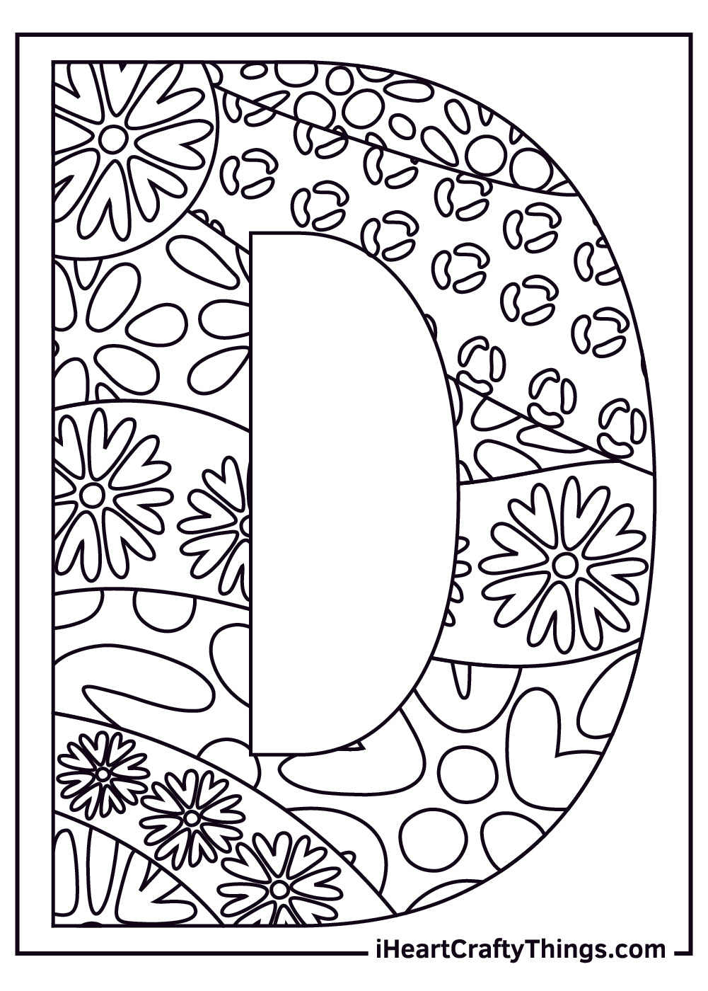 Letter D Coloring Book - 15 pages