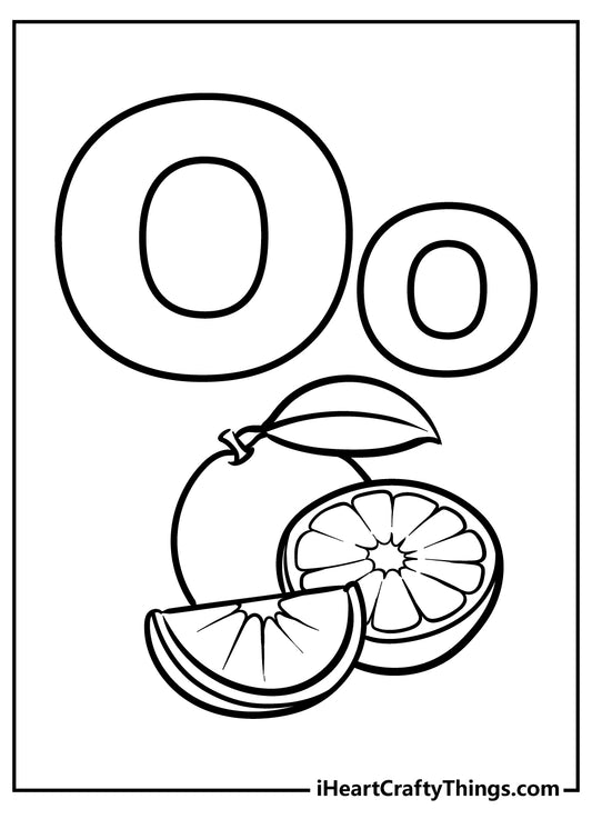 Letter O Coloring Book - 15 pages