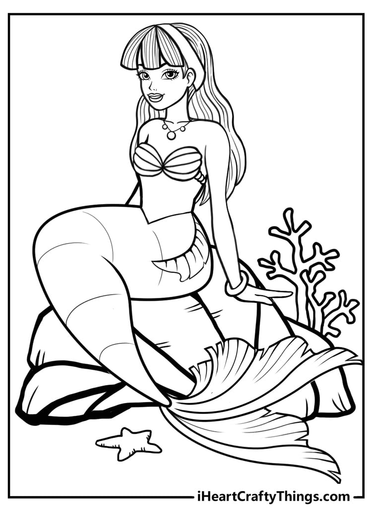 Mermaid Coloring Book - 56 pages