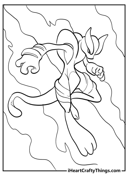 Mewtwo Coloring Book - 15 pages