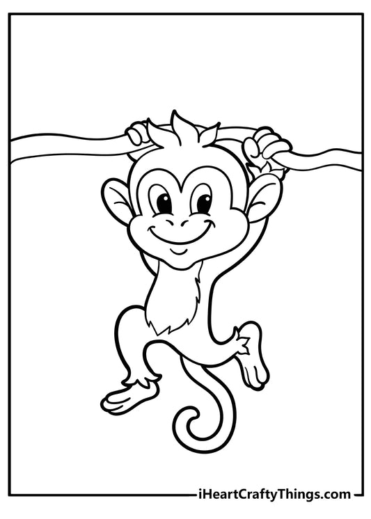 Monkey Coloring Book - 25 pages