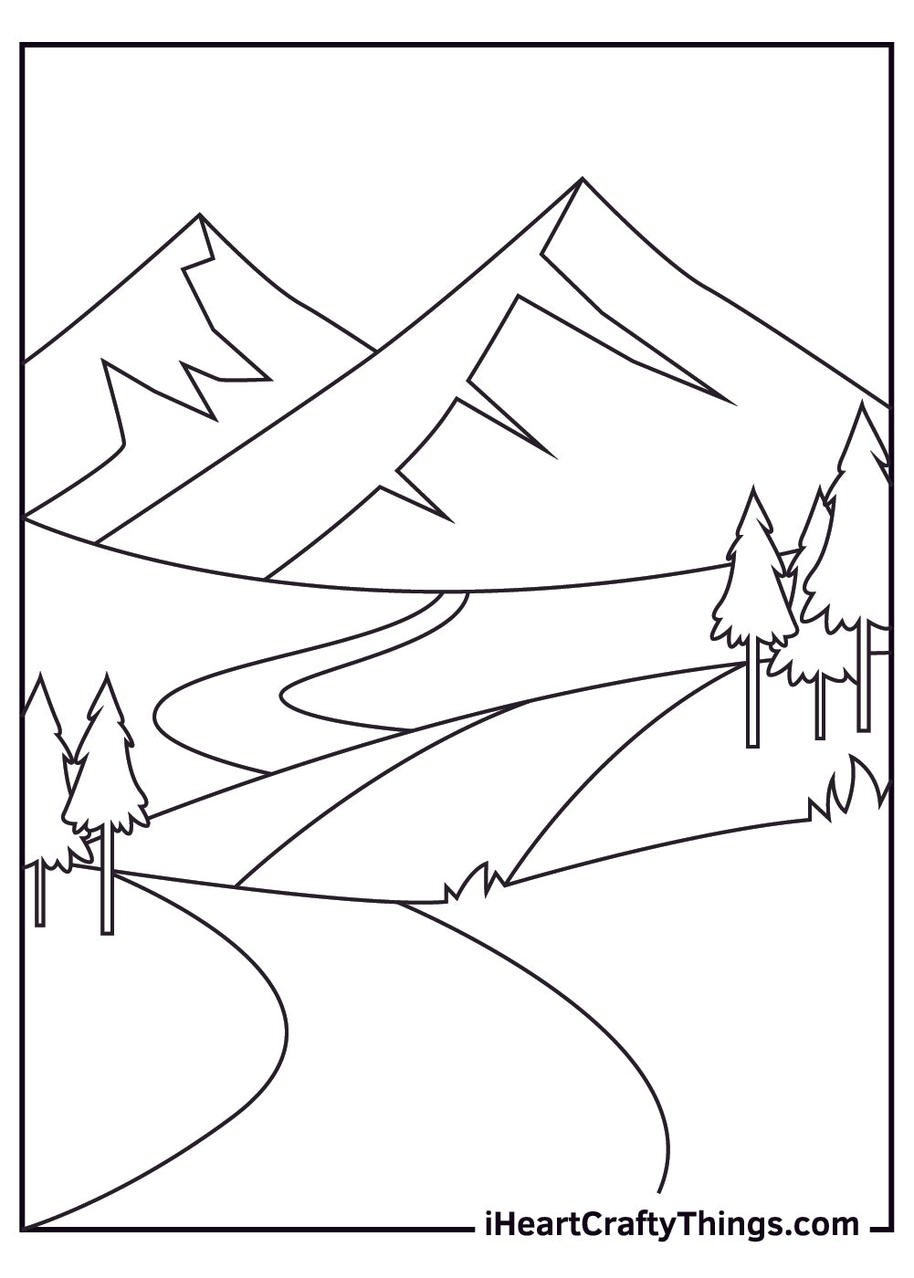 Mountains Coloring Book - 15 pages