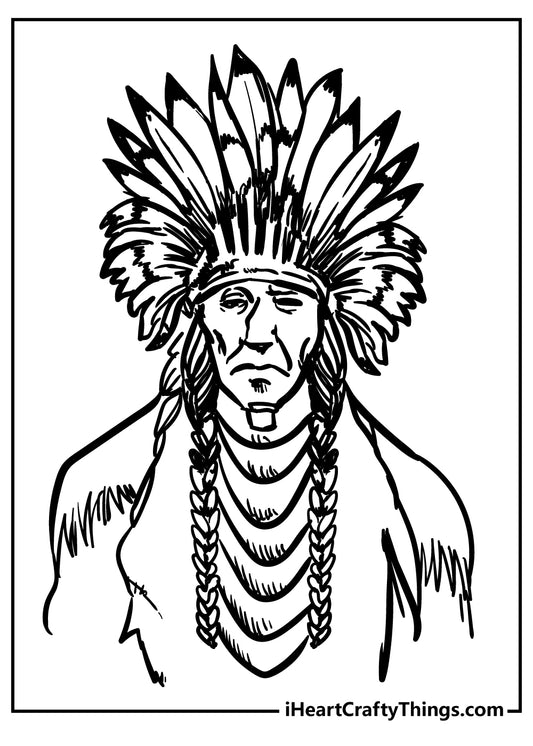 Native American Coloring Book - 15 pages