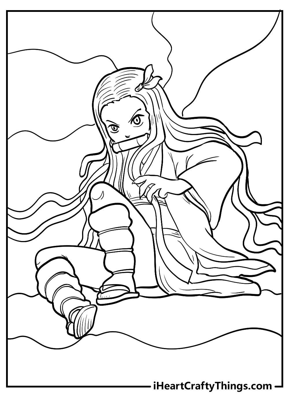 Things To Color Nezuko Coloring Book - 15 pages – I Heart Crafty Things