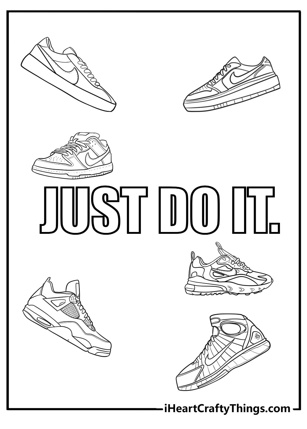 Nike Coloring Book - 26 pages - I Heart Crafty Things