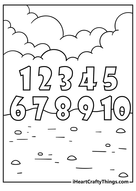 Number Coloring Book - 20 pages