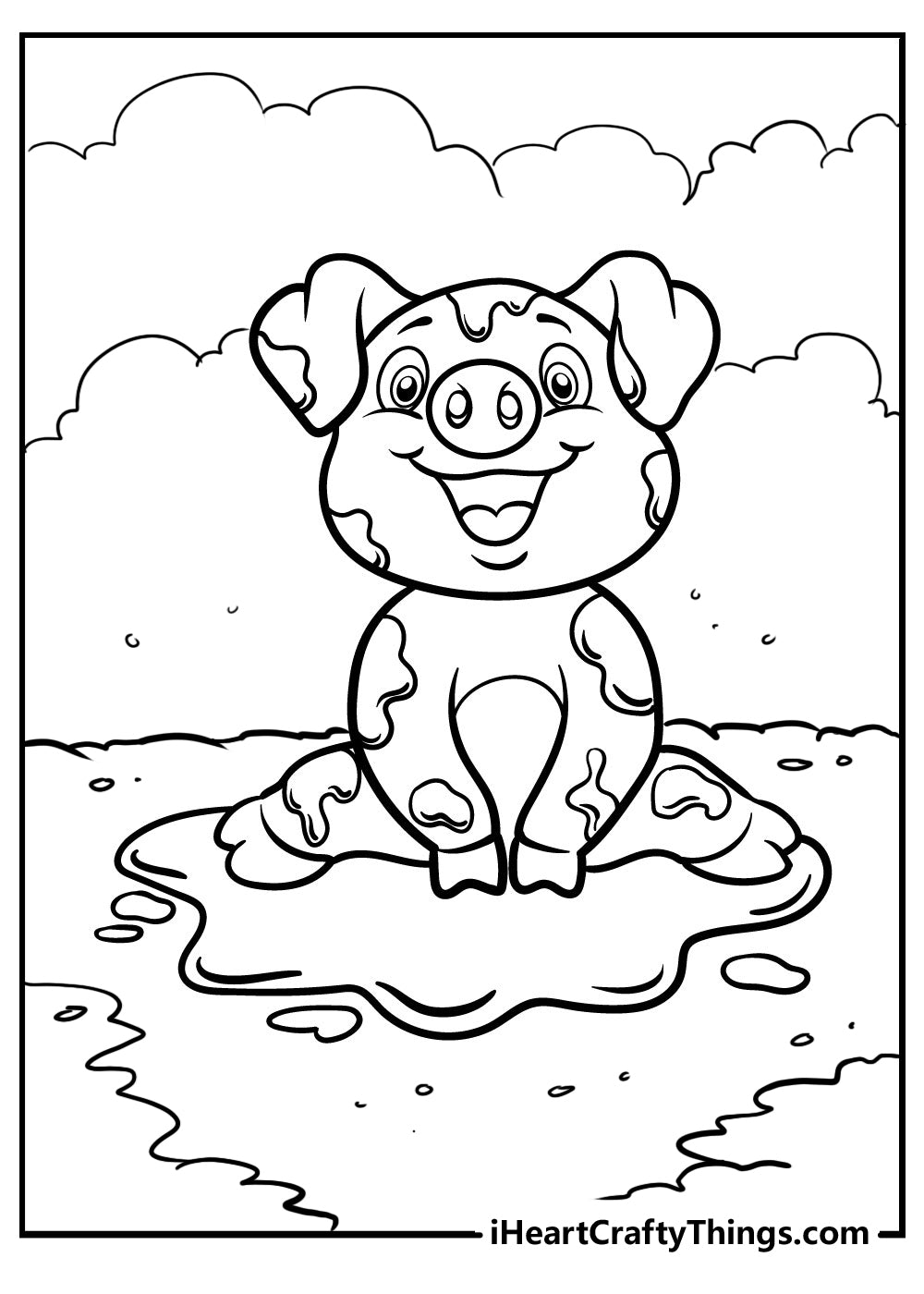 Pig Coloring Book - 25 pages