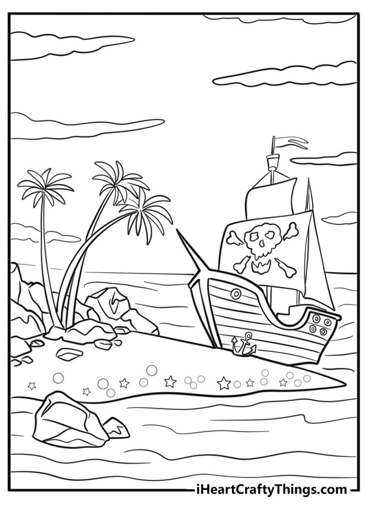 Pirate Ship Coloring Book - 41 pages