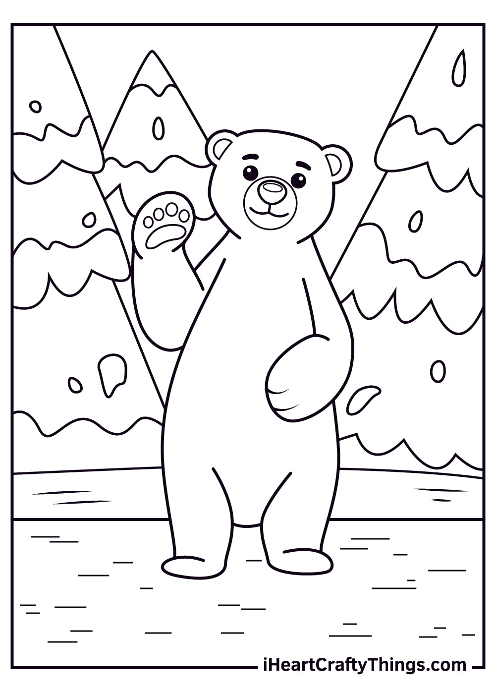 Polar Bears Coloring Book - 10 pages