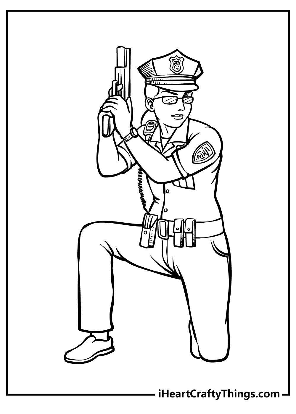 Police Coloring Book - 15 pages