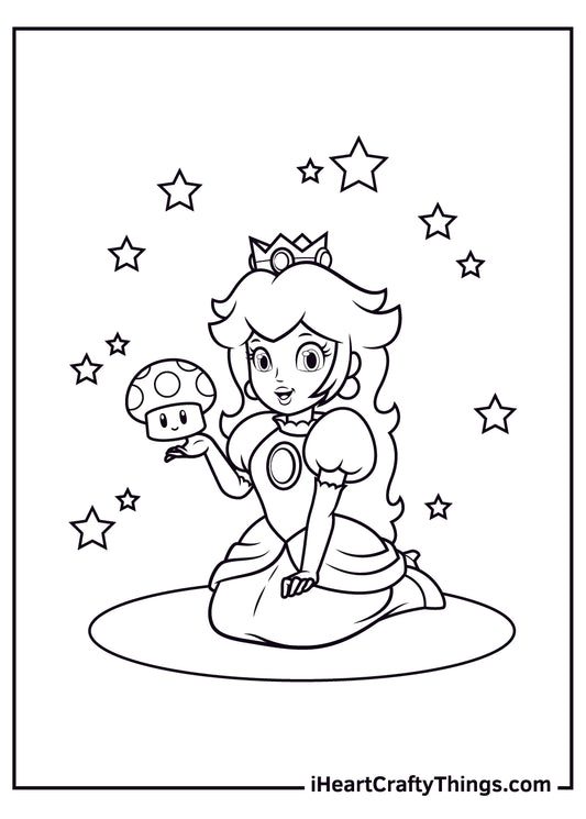 Princess Peach Coloring Book - 25 pages